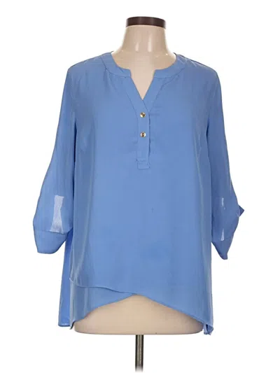 Pre-owned Catherine Catherine Malandrino 3/4 Sleeve Blouse In Blue
