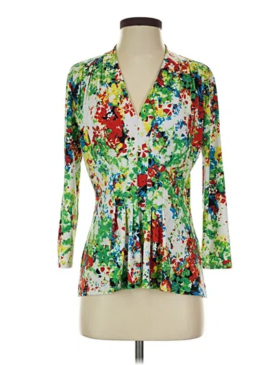 Pre-owned Catherine Catherine Malandrino 3/4 Sleeve Blouse In Green