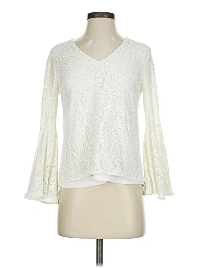 Pre-owned Catherine Catherine Malandrino 3/4 Sleeve Blouse In White