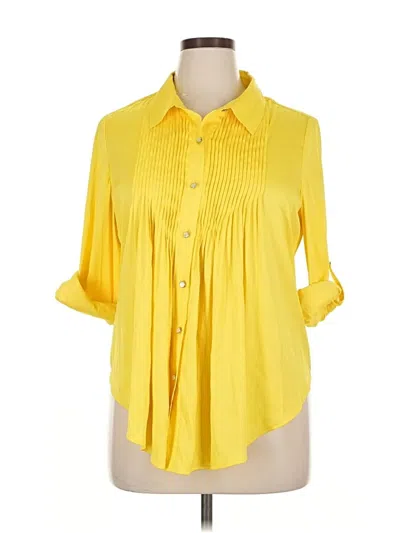 Pre-owned Catherine Catherine Malandrino 3/4 Sleeve Blouse In Yellow