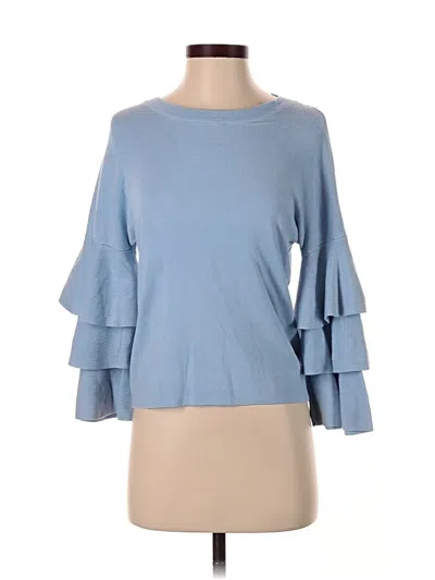 Pre-owned Catherine Catherine Malandrino 3/4 Sleeve Top Blue Boatneck Tops