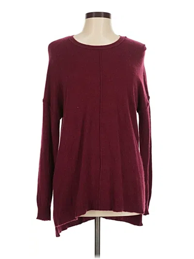 Pre-owned Catherine Catherine Malandrino Cashmere Pullover Sweater In Burgundy