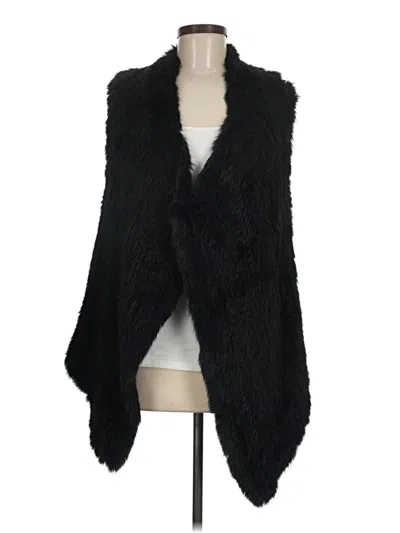 Pre-owned Catherine Catherine Malandrino Faux Fur Vest In Black