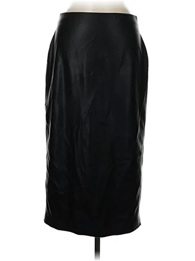 Pre-owned Catherine Catherine Malandrino Faux Leather Skirt In Black