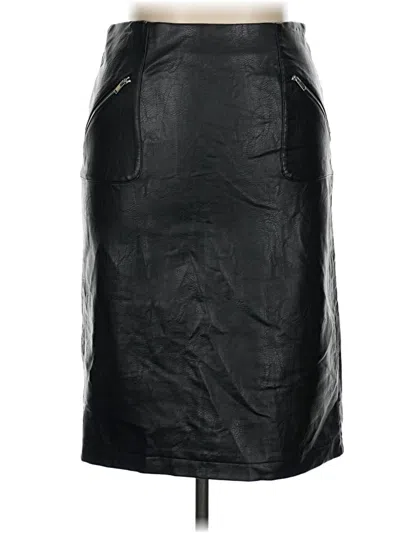 Pre-owned Catherine Catherine Malandrino Faux Leather Skirt In Black