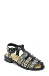 Catherine Catherine Malandrino Fisherman Sandal In Black White
