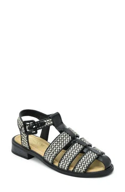 Catherine Catherine Malandrino Fisherman Sandal In Black White