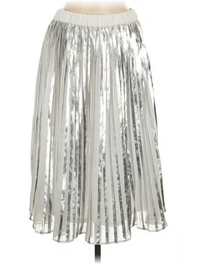 Pre-owned Catherine Catherine Malandrino Formal Skirt In Silver