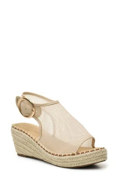 Catherine Catherine Malandrino Keith Platform Wedge Mesh Sandal In Natural