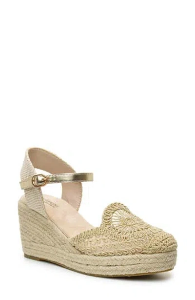 Catherine Catherine Malandrino Laboh Platform Wedge Espadrille Sandal In Gold