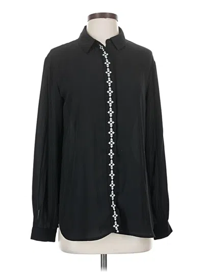 Pre-owned Catherine Catherine Malandrino Long Sleeve Blouse In Black
