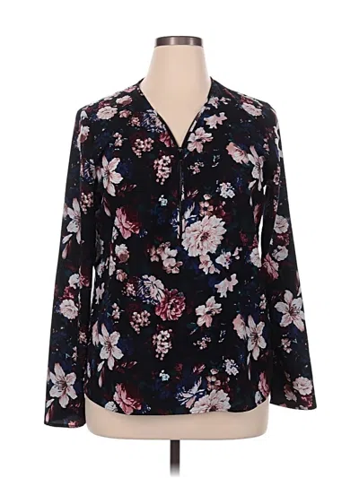 Pre-owned Catherine Catherine Malandrino Long Sleeve Blouse In Black