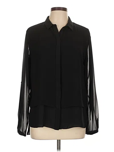 Pre-owned Catherine Catherine Malandrino Long Sleeve Blouse In Black