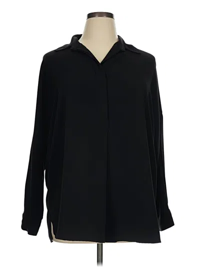 Pre-owned Catherine Catherine Malandrino Long Sleeve Blouse In Black
