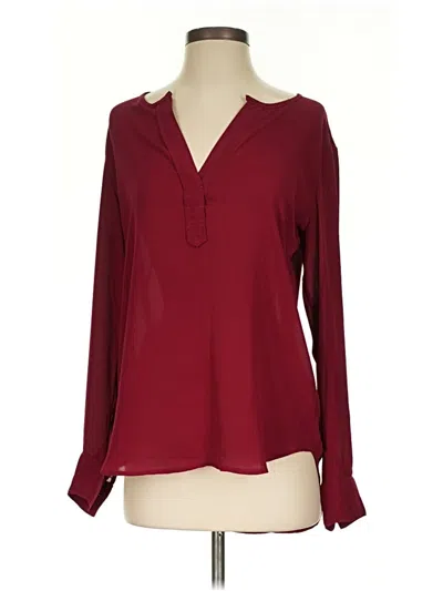 Pre-owned Catherine Catherine Malandrino Long Sleeve Blouse In Burgundy