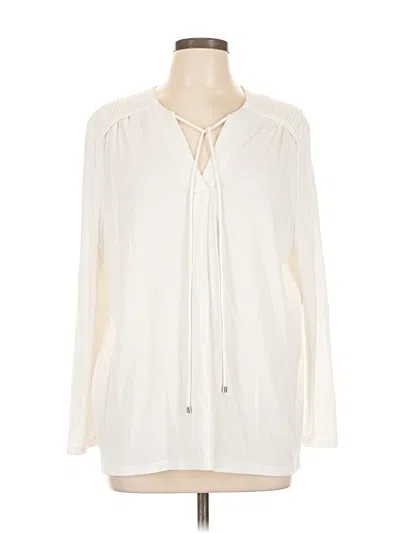 Pre-owned Catherine Catherine Malandrino Long Sleeve Blouse In Ivory