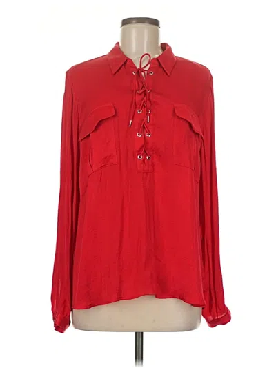 Pre-owned Catherine Catherine Malandrino Long Sleeve Blouse In Red