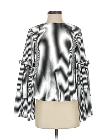Pre-owned Catherine Catherine Malandrino Long Sleeve Blouse In Silver