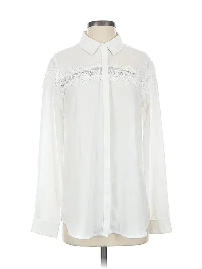 Pre-owned Catherine Catherine Malandrino Long Sleeve Blouse In White