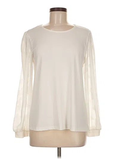 Pre-owned Catherine Catherine Malandrino Long Sleeve Blouse In White