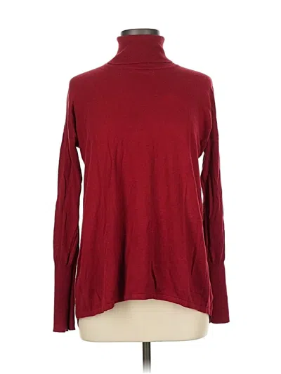 Pre-owned Catherine Catherine Malandrino Long Sleeve Top Burgundy Turtleneck Tops