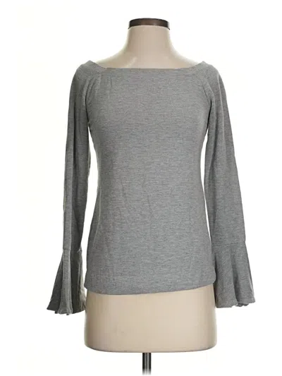 Pre-owned Catherine Catherine Malandrino Long Sleeve Top Gray Boatneck Tops