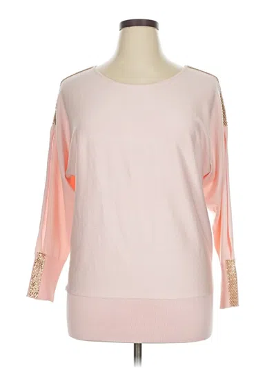 Pre-owned Catherine Catherine Malandrino Long Sleeve Top Pink Boatneck Tops