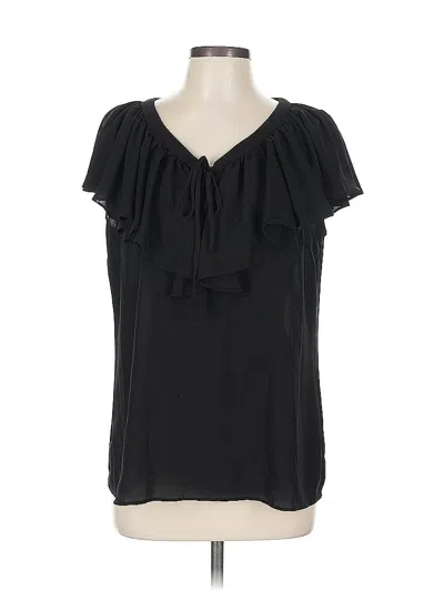 Pre-owned Catherine Catherine Malandrino Short Sleeve Blouse In Black