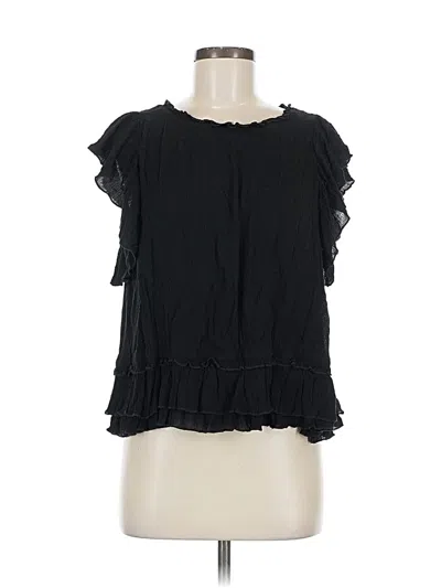 Pre-owned Catherine Catherine Malandrino Short Sleeve Blouse In Black