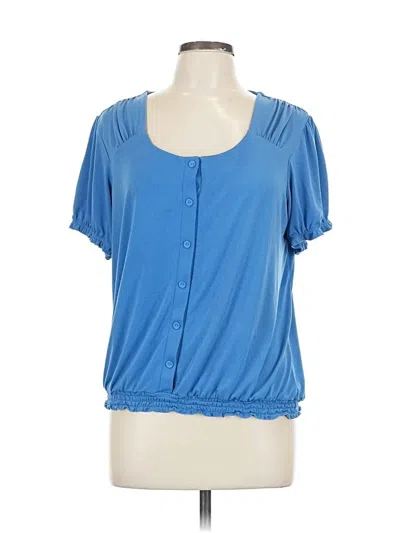 Pre-owned Catherine Catherine Malandrino Short Sleeve Blouse In Blue