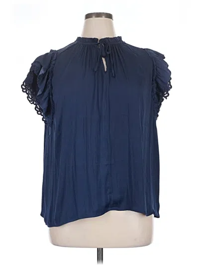 Pre-owned Catherine Catherine Malandrino Short Sleeve Blouse In Blue