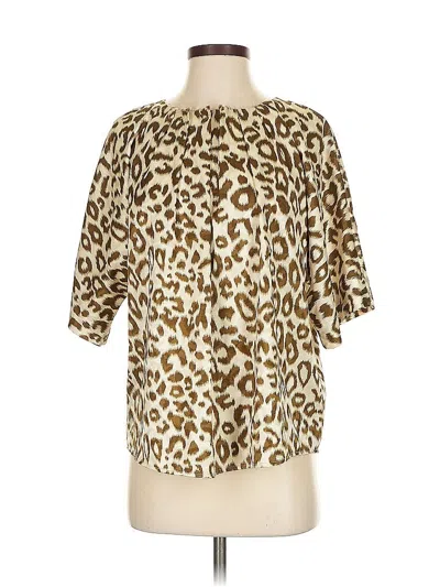 Pre-owned Catherine Catherine Malandrino Short Sleeve Blouse In Brown