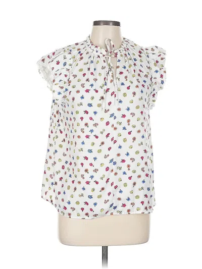 Pre-owned Catherine Catherine Malandrino Short Sleeve Blouse In White