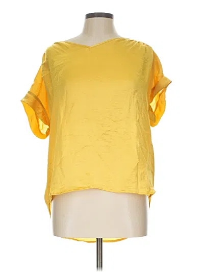 Pre-owned Catherine Catherine Malandrino Short Sleeve Blouse In Yellow