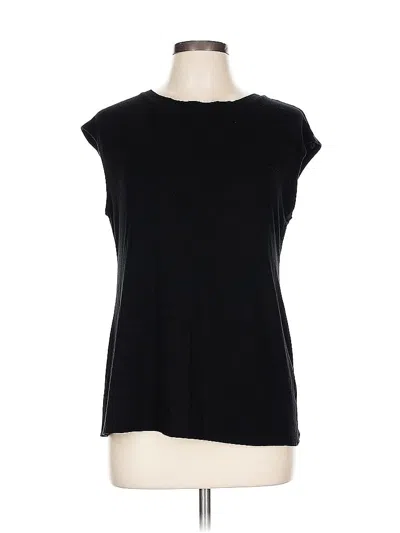Pre-owned Catherine Catherine Malandrino Short Sleeve Top Black Boatneck Tops