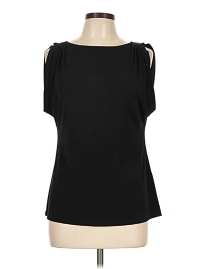 Pre-owned Catherine Catherine Malandrino Short Sleeve Top Black Cold Shoulder Neckline Tops