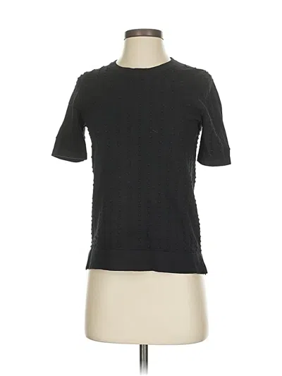 Pre-owned Catherine Catherine Malandrino Short Sleeve Top Black Crew Neck Tops