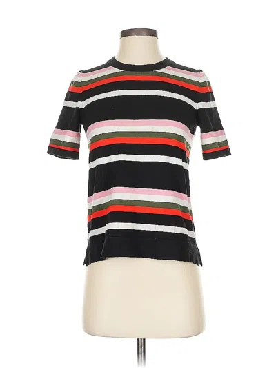 Pre-owned Catherine Catherine Malandrino Short Sleeve Top Black Mock Neckline Tops