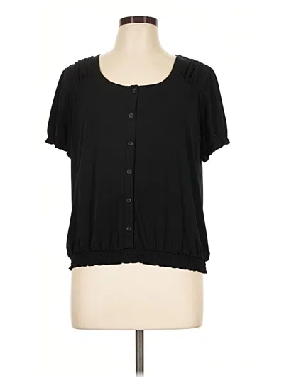 Pre-owned Catherine Catherine Malandrino Short Sleeve Top Black Sweetheart Neckline Tops