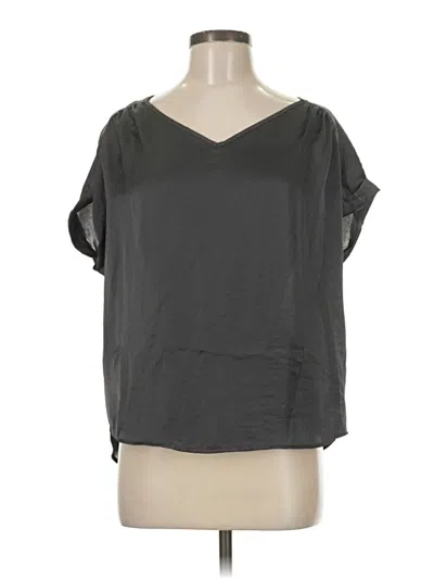 Pre-owned Catherine Catherine Malandrino Short Sleeve Top Gray V Neck Tops