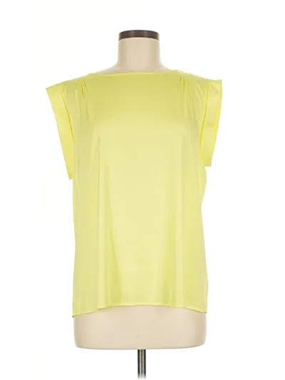 Pre-owned Catherine Catherine Malandrino Short Sleeve Top Yellow Boatneck Tops
