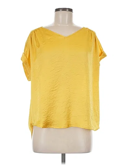 Pre-owned Catherine Catherine Malandrino Short Sleeve Top Yellow Scoop Neck Tops