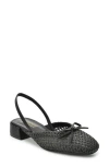 Catherine Catherine Malandrino Slingback Raffia Mule Flat In Black