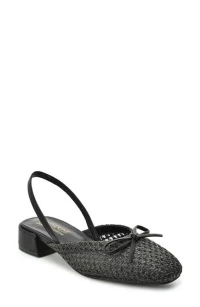Catherine Catherine Malandrino Slingback Raffia Mule Flat In Black