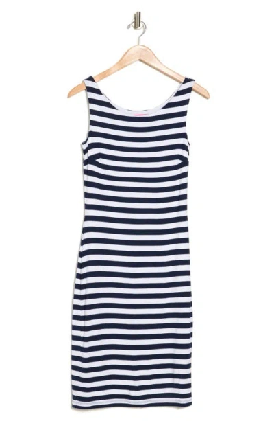 Catherine Catherine Malandrino Stripe Midi Tank Dress In Navy/white