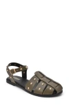 Catherine Catherine Malandrino Studded Fisherman Sandal In Olive