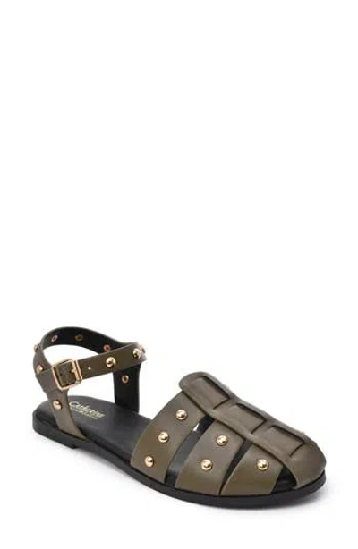 Catherine Catherine Malandrino Studded Fisherman Sandal In Olive
