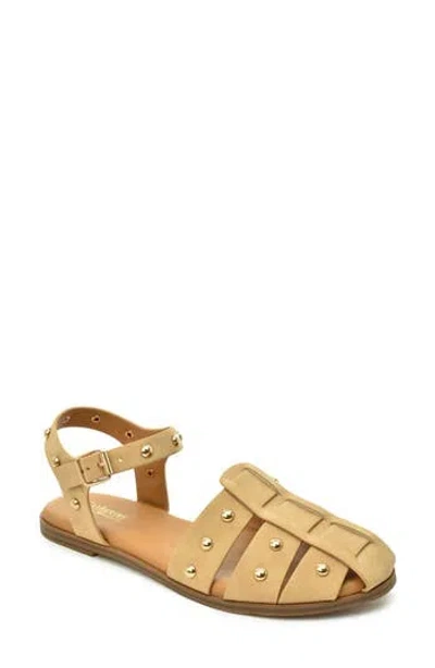 Catherine Catherine Malandrino Studded Fisherman Sandal In Sand Nubuck