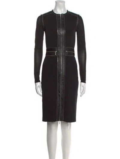 Pre-owned Catherine Deane Crew Neck Knee-length Dress In Black