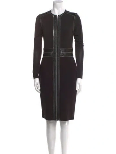 Pre-owned Catherine Deane Crew Neck Knee-length Dress In Black